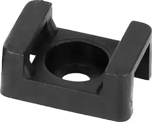 Kabeļu saites sēdeklīša kronšteins ORNO OR-AE-13205/20, 22×16 mm, montāžas caurums 6,8 mm, melns, 20 gab.