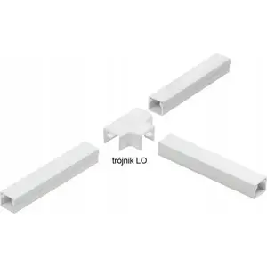 Junction connector for electrical trunking STASIŃSKI LO 14x14, T‑piece white, 14×14 mm (1 pc)