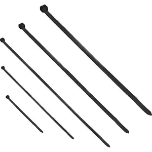 Cable ties set ORNO 100 pcs black UV-resistant — heavy-duty nylon fastening straps