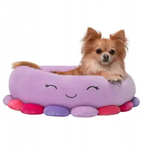 Pet bed Sourcing JPT0085-S — round plush pet bed 50 cm, octopus design