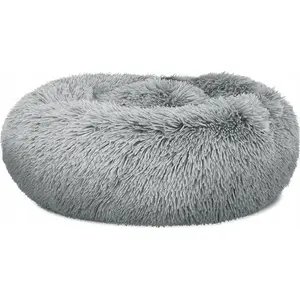 Plush Pet Bed LEOBERT Legowisko pluszowe S 40 cm — light gray