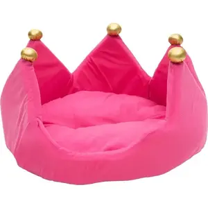 Barbo Toys dog bed Valdemar — Paw Love Kronehundeseng, 55 x 42 x 33 cm, pink