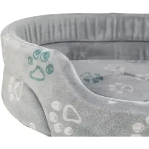 Pet bed Pets Collection Jimmy Soft round plush, light gray, 50 cm diameter, for dog/cat