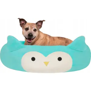 Pet bed Sourcing JPT1187-M, medium round plush cushion 60 cm, owl pattern