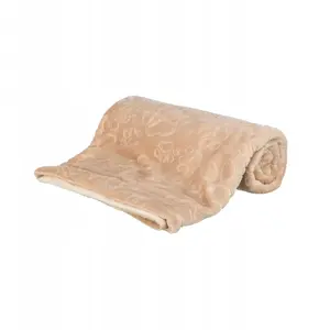 Pet bed blanket Pets Collection Barry for dog/cat, soft plush beige 100 x 75 cm