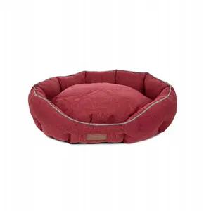 Dog Bed Pets Collection BK-14413, red and grey fabric, 57×52×18 cm