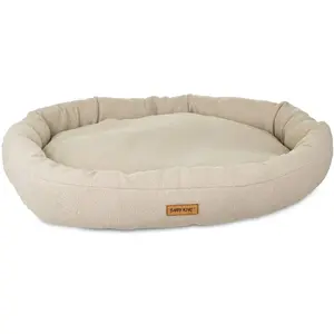 Dog bed Pets Collection oval 86×63×12 cm beige with zipper