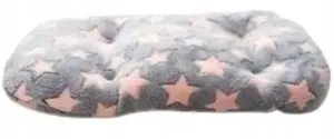Pet Bed Bimbay LEGOWISKO PIKOLO nr.3 grey with pink stars 75 x 60 cm