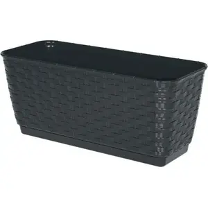 Flower pot Lovelis RATOLLA ANTRACYT – stackable decorative plant container, model DRL400P-S433