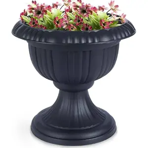 Puķu pods Vilde dārza plastmasas pelēks kausa 39×36 cm