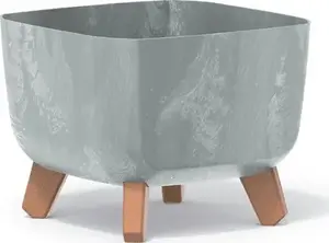 Flower pot Prosperplast Gracia Square Beton Effect DGQL240E-422U, color Beton, size 24×24×18.7 cm