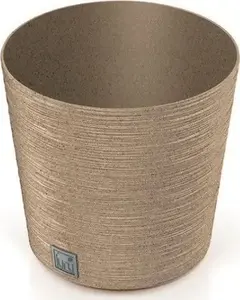 Flower pot Prosperplast Furu Round 30 cm, plastic with inner insert, light brown