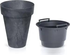 Flower pot Prosperplast Cube Slim Beton Effect DCUS355E anthracite, slim rectangular planter