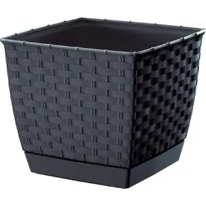 Flower pot Prosperplast Doniczka Ratolla Square DRLK250-S433 — anthracite, 24×24×22 cm