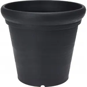 Flower pot Vilde round plastic black 38 x 34 cm