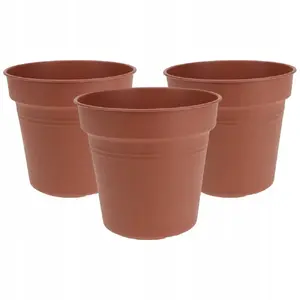 Flower pot ProGarden round plastic large 17 cm set of 3 (model 339520)