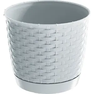 Flower pot Prosperplast RATOLLA ROUND DRLO145-S449, white, dimensions 14.5×13 cm