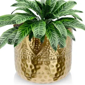 Flower pot Vilde metal planter gold 19 x 18 cm