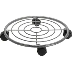 ProGarden round metal plant pot caddy on wheels — rolling plant stand, model C37209620