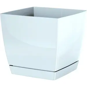 Flower pot with tray Prosperplast Coubi DUKP180 white
