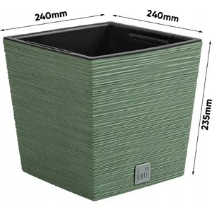Flower pot Prosperplast Donica Furu DFS240 green – plastic outdoor/indoor planter