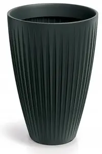 Puķu pods Prosperplast Latia Round High — antracīts, modelis TLRO40H-466R