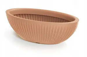 Flower pot Prosperplast Latia Oval — terracotta color, oval shape (model TLO58-243R)