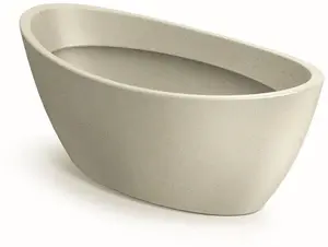 Flower pot Prosperplast Aria Oval — sand color, durable oval planter (model PP-TAO40-101)