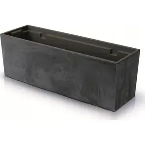 Balkona ziedsods Prosperplast URBI CASE BETTON EFFECT DUC600E-S433, Antracīts, 58×18×19.5 cm