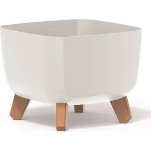 Flower pot Prosperplast Gracia Square — white, plastic square planter