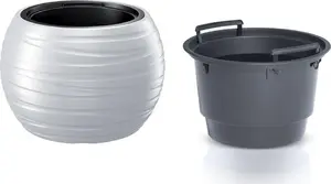 Flower pot Prosperplast Maze DBMZK400 with insert, white