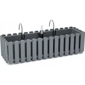 Flower balcony planter Prosperplast Boardee with self-watering system, grey, 60 cm