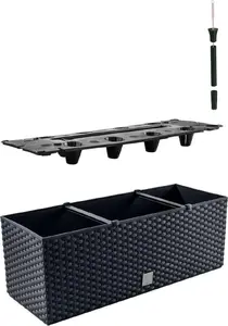 Flower pot Prosperplast RATO CASE 500 mm — model DRTC500-S433 (antracyt)