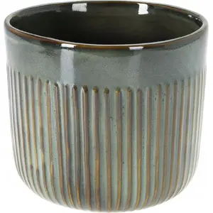 Porcelain Flower Pot Vilde 17 cm, green