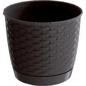 Flower pot with saucer Prosperplast Ratolla round 22×19.5 cm umbra