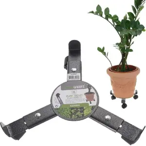 ProGarden adjustable metal plant pot base on wheels for moving flower pots