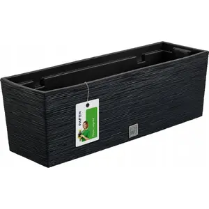Flower box planter Prosperplast DFC600, balcony trough planter, anthracite finish