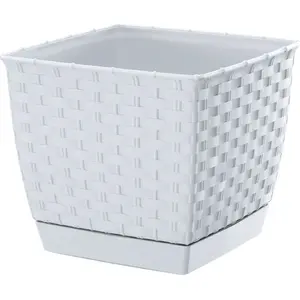 Flower pot Prosperplast Ratolla Square DRLK190-S449, white, 18x18x16 cm