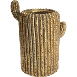 Flower pot / vase Mondex model HV534376, 34 cm height, gold finish