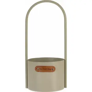 Metal flower pot ProGarden HZ1962010 beige 30×13 cm with handle