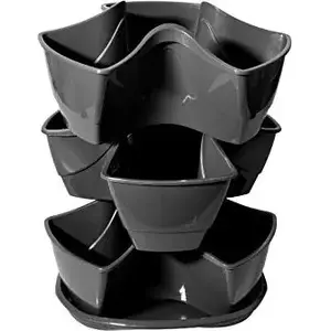 Flower pot set Prosperplast Coubi 3-piece 295 mm graphite DKN3003-426U