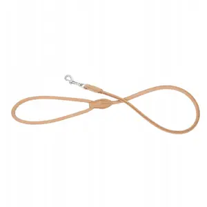 Leather leash barry king BK-17507 — 8 mm × 100 cm, light beige