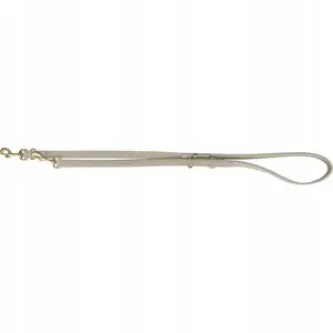 Adjustable leather dog leash Trixie Pure L–XL 2 m × 25 mm, light gray