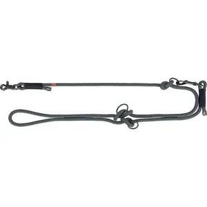Adjustable Soft Rope Dog Lead Trixie TRIXIE Soft Rope Adjustable Lead, 2 m, black/grey