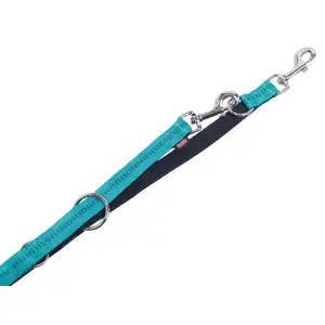 Nobby Nylon Dog Collar Soft Grip M-L Turquoise, 2 cm strap width