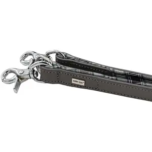Leather leash KERBL BK-17499, 20 mm x 200 cm, gray check