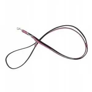 Leather Adjustable Dog Leash barry king BK-18870, Pink/Black, Size M-L, 20 mm x 200 cm