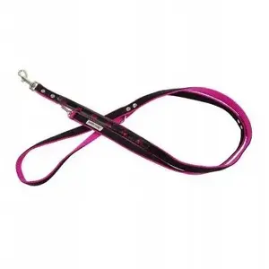 Leash barry king BK-18995, pink with dog pattern, double reflective tape, 20 mm x 220 cm