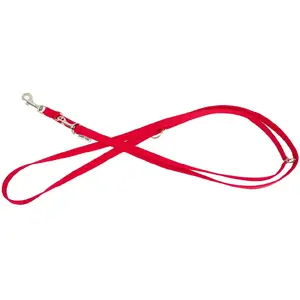 Adjustable dog leash barry king Classic, red, XS — 10 mm width, 2 m length