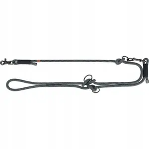 Leash Trixie adjustable soft rope L–XL 2.00 m × 13 mm black/grey for dog